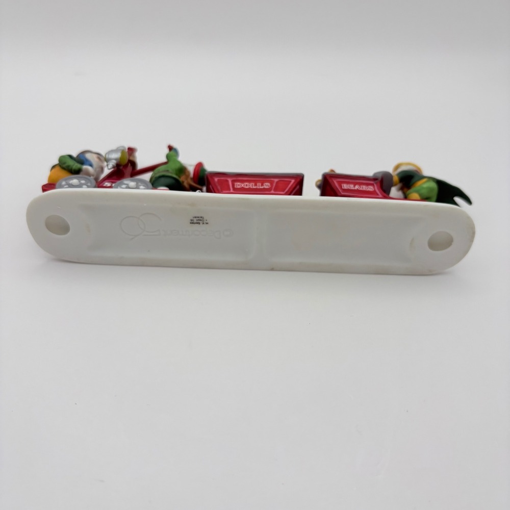 Department 56 Heritage Village Last Minute Delivery Porcelain Red Elves Train - Picture 3 of 5